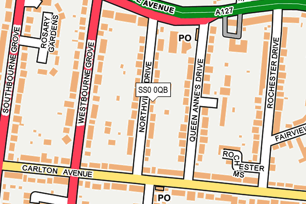 SS0 0QB map - OS OpenMap – Local (Ordnance Survey)