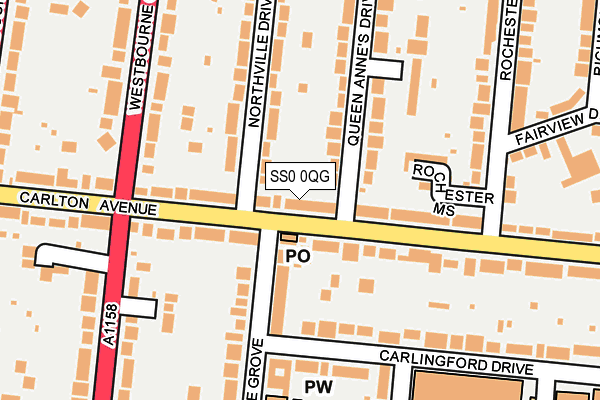SS0 0QG map - OS OpenMap – Local (Ordnance Survey)