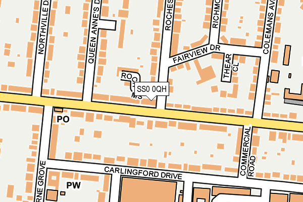 SS0 0QH map - OS OpenMap – Local (Ordnance Survey)