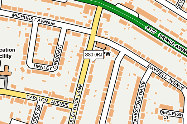 SS0 0RJ map - OS OpenMap – Local (Ordnance Survey)