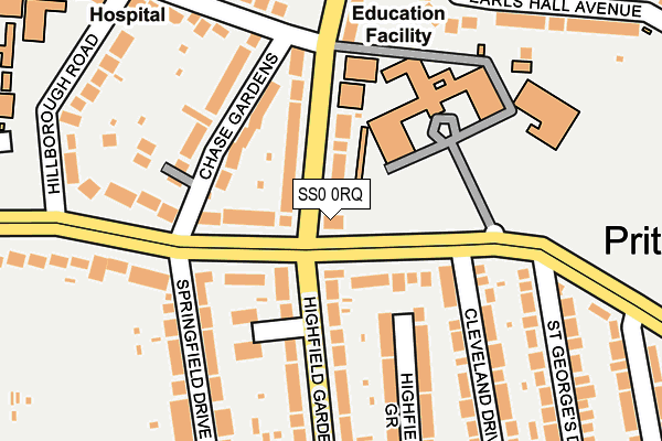 SS0 0RQ map - OS OpenMap – Local (Ordnance Survey)