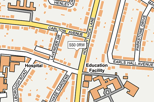 SS0 0RW map - OS OpenMap – Local (Ordnance Survey)