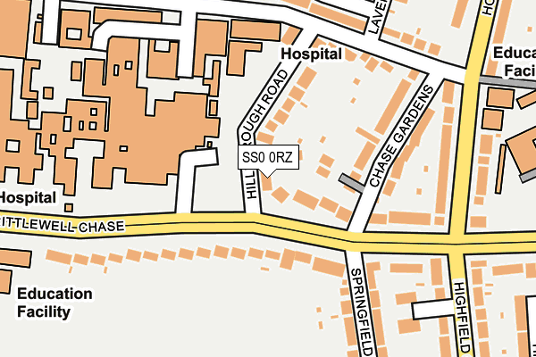 SS0 0RZ map - OS OpenMap – Local (Ordnance Survey)
