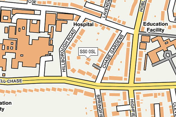 SS0 0SL map - OS OpenMap – Local (Ordnance Survey)