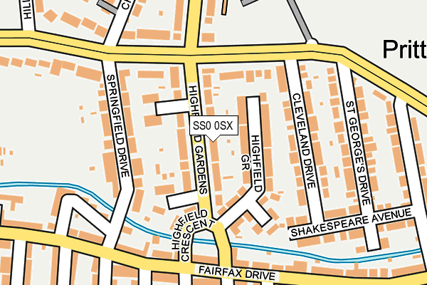 SS0 0SX map - OS OpenMap – Local (Ordnance Survey)