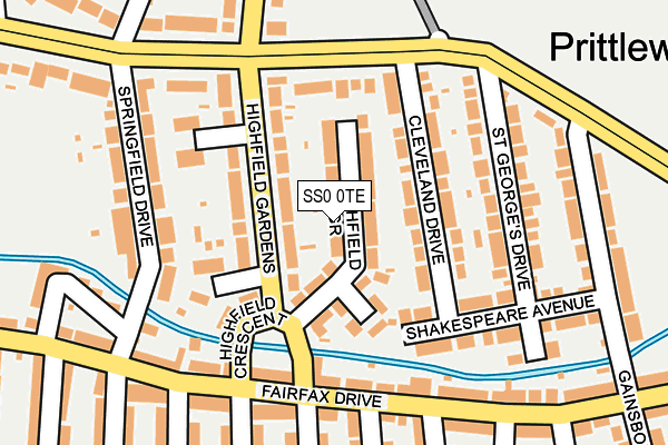 SS0 0TE map - OS OpenMap – Local (Ordnance Survey)
