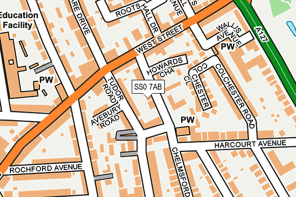 SS0 7AB map - OS OpenMap – Local (Ordnance Survey)