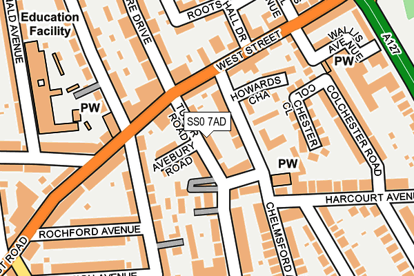 SS0 7AD map - OS OpenMap – Local (Ordnance Survey)