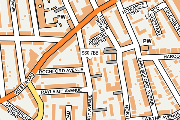 SS0 7BB map - OS OpenMap – Local (Ordnance Survey)