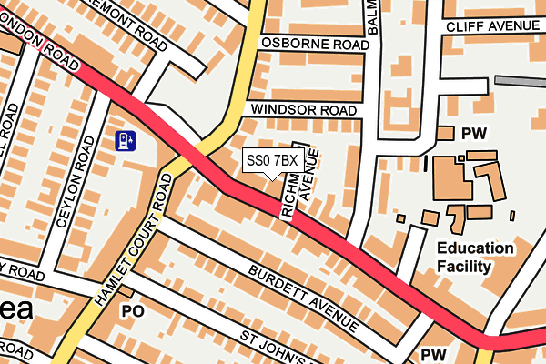 SS0 7BX map - OS OpenMap – Local (Ordnance Survey)