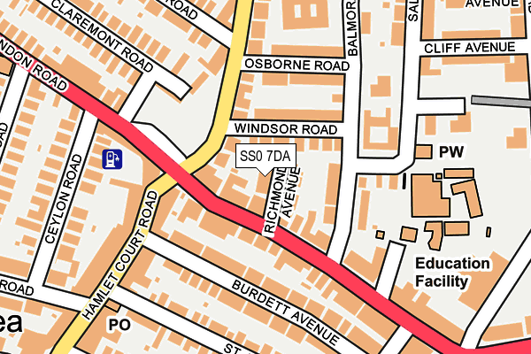 SS0 7DA map - OS OpenMap – Local (Ordnance Survey)