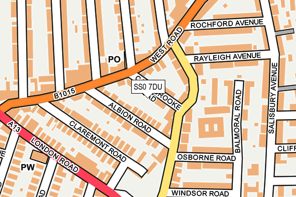 SS0 7DU map - OS OpenMap – Local (Ordnance Survey)