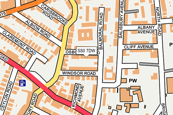 SS0 7DW map - OS OpenMap – Local (Ordnance Survey)
