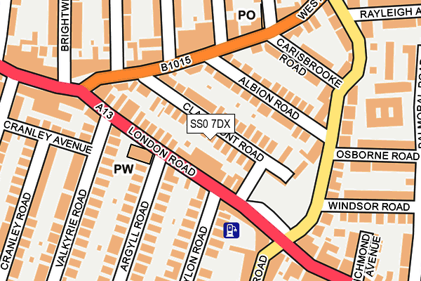 SS0 7DX map - OS OpenMap – Local (Ordnance Survey)