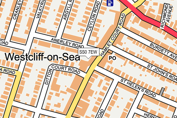 SS0 7EW map - OS OpenMap – Local (Ordnance Survey)