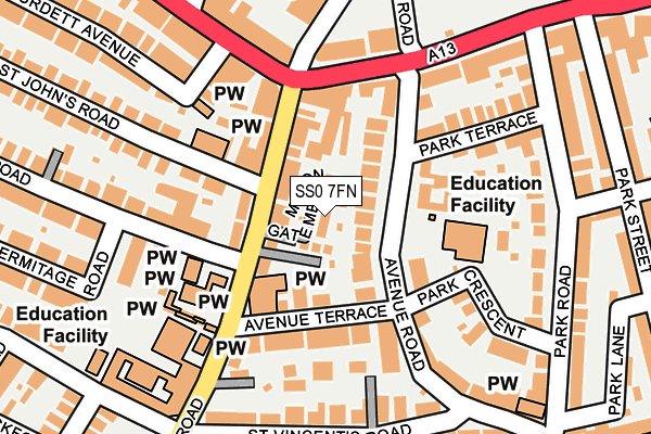 SS0 7FN map - OS OpenMap – Local (Ordnance Survey)