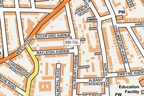 SS0 7GL map - OS OpenMap – Local (Ordnance Survey)