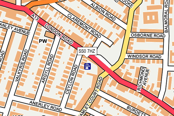 SS0 7HZ map - OS OpenMap – Local (Ordnance Survey)