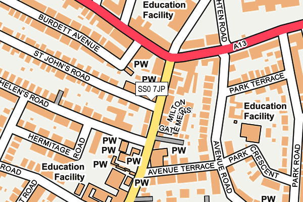 SS0 7JP map - OS OpenMap – Local (Ordnance Survey)