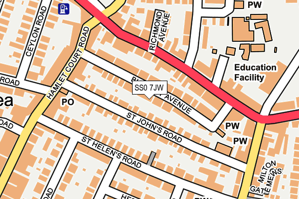 SS0 7JW map - OS OpenMap – Local (Ordnance Survey)