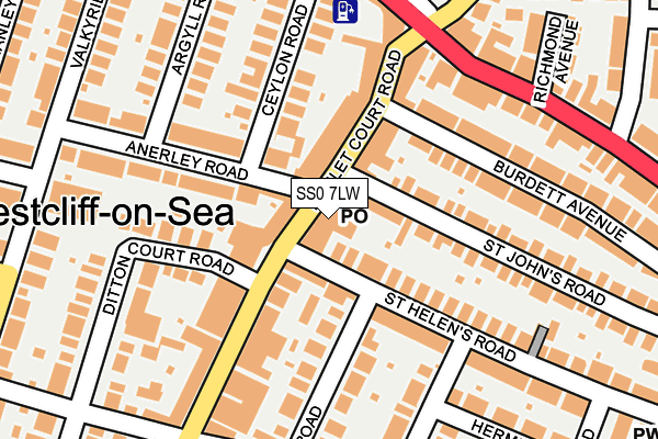 SS0 7LW map - OS OpenMap – Local (Ordnance Survey)