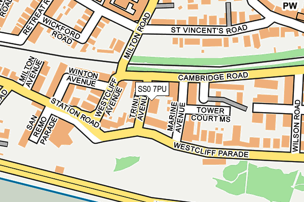 SS0 7PU map - OS OpenMap – Local (Ordnance Survey)