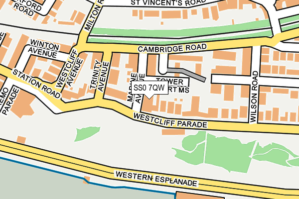 SS0 7QW map - OS OpenMap – Local (Ordnance Survey)