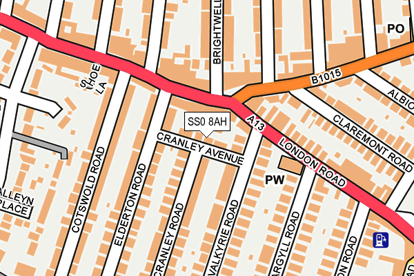 SS0 8AH map - OS OpenMap – Local (Ordnance Survey)