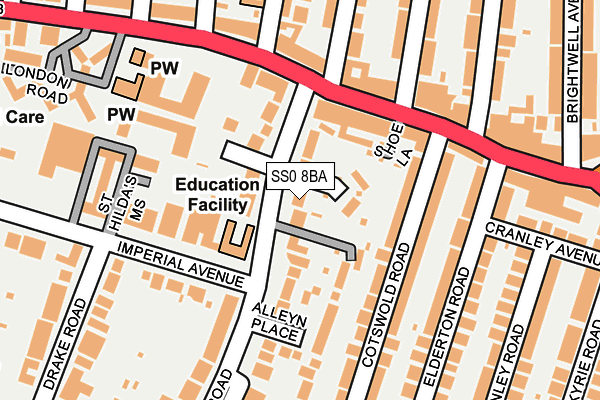 SS0 8BA map - OS OpenMap – Local (Ordnance Survey)