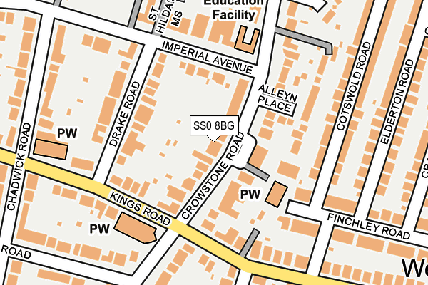 SS0 8BG map - OS OpenMap – Local (Ordnance Survey)