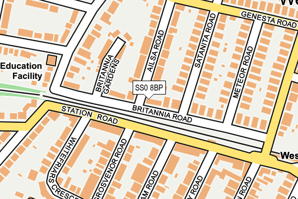 SS0 8BP map - OS OpenMap – Local (Ordnance Survey)