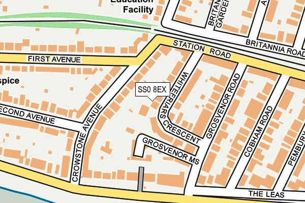 SS0 8EX map - OS OpenMap – Local (Ordnance Survey)