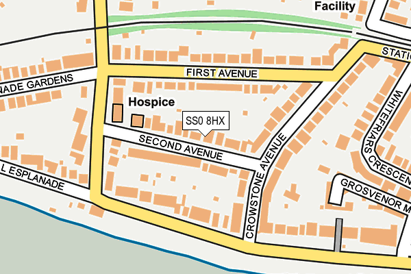 SS0 8HX map - OS OpenMap – Local (Ordnance Survey)