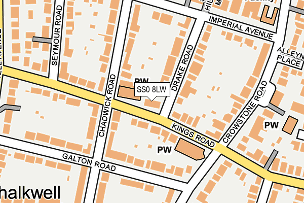 SS0 8LW map - OS OpenMap – Local (Ordnance Survey)