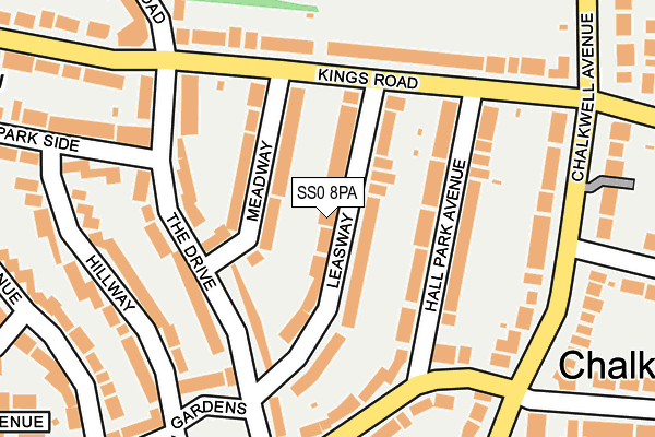 SS0 8PA map - OS OpenMap – Local (Ordnance Survey)