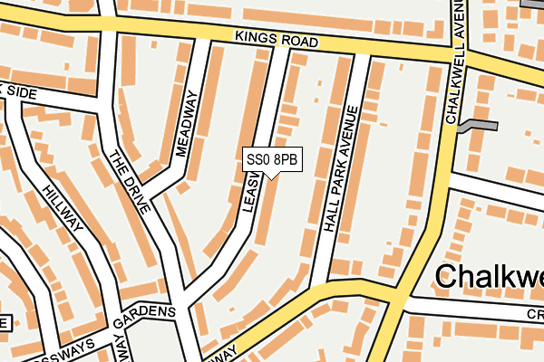 SS0 8PB map - OS OpenMap – Local (Ordnance Survey)