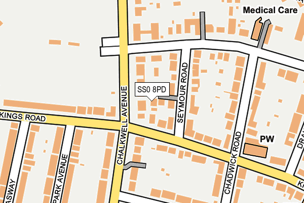 SS0 8PD map - OS OpenMap – Local (Ordnance Survey)
