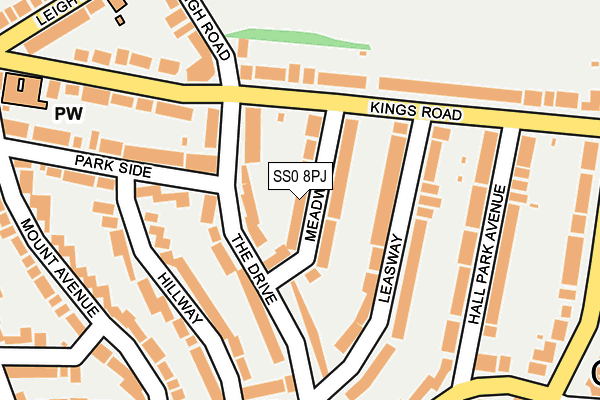 SS0 8PJ map - OS OpenMap – Local (Ordnance Survey)