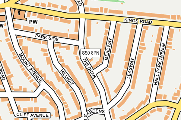SS0 8PN map - OS OpenMap – Local (Ordnance Survey)