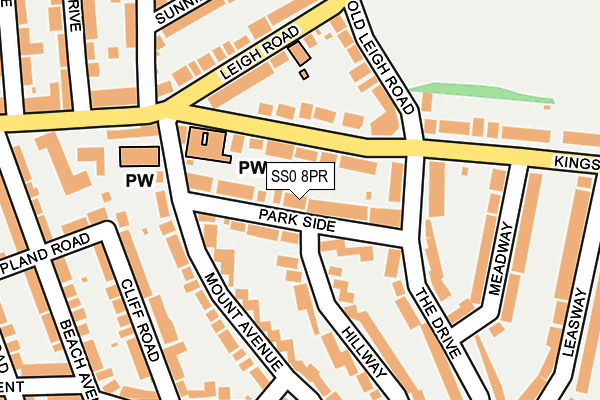SS0 8PR map - OS OpenMap – Local (Ordnance Survey)