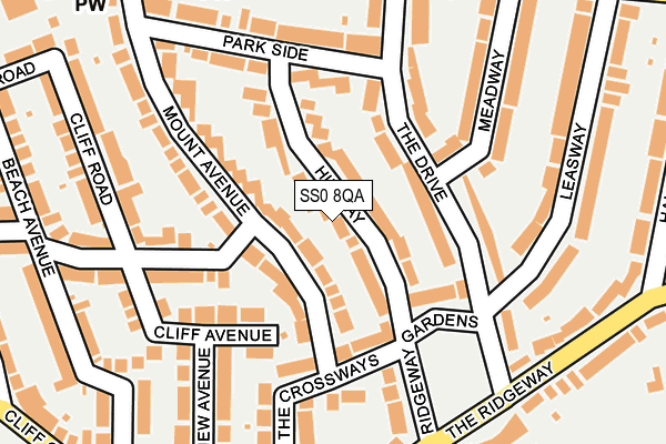 SS0 8QA map - OS OpenMap – Local (Ordnance Survey)