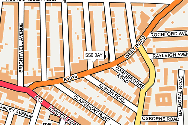SS0 9AY map - OS OpenMap – Local (Ordnance Survey)