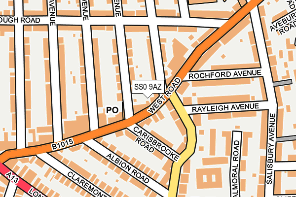 SS0 9AZ map - OS OpenMap – Local (Ordnance Survey)