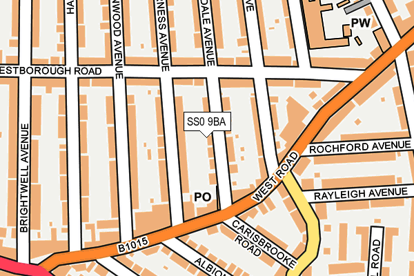 SS0 9BA map - OS OpenMap – Local (Ordnance Survey)