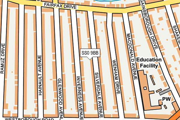 SS0 9BB map - OS OpenMap – Local (Ordnance Survey)