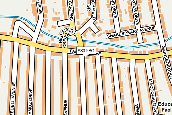 SS0 9BG map - OS OpenMap – Local (Ordnance Survey)