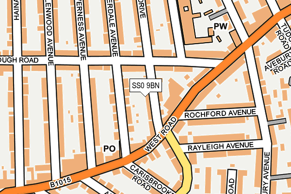SS0 9BN map - OS OpenMap – Local (Ordnance Survey)