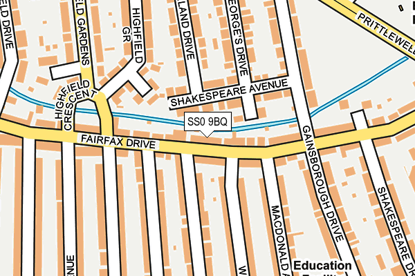 SS0 9BQ map - OS OpenMap – Local (Ordnance Survey)