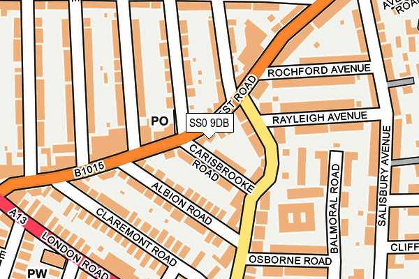 SS0 9DB map - OS OpenMap – Local (Ordnance Survey)