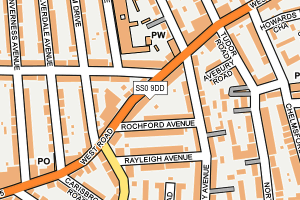 SS0 9DD map - OS OpenMap – Local (Ordnance Survey)